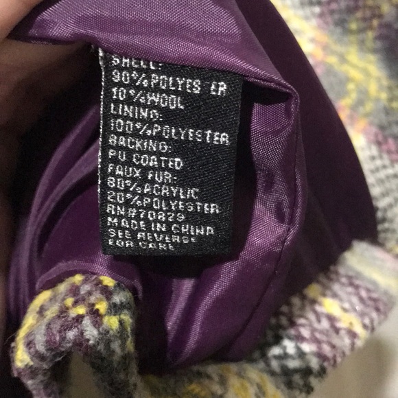 Multi Colored Short Pea Coat - Picture 4 of 5